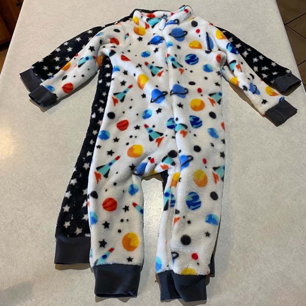 Hudson Baby Plush (2)Jumpsuits, Space Adventure, 24 Months